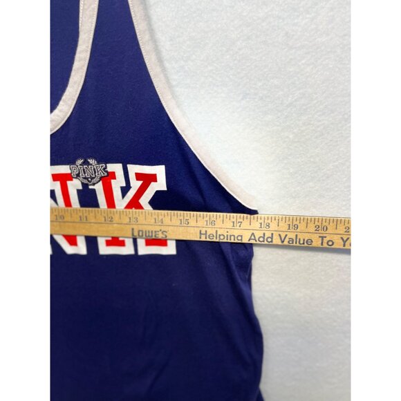 Pink Victoria's Secret Women's Tank Top Size Large Blue Logo Embroidered - Picture 4 of 7